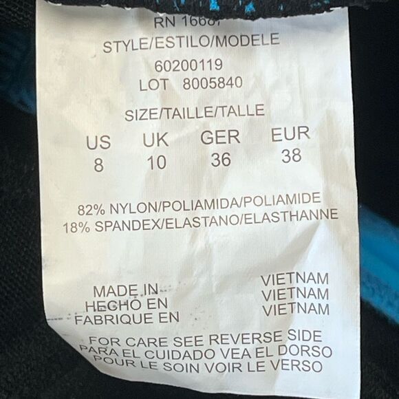 NWT Swim Solutions | Blue Black Tummy Control Draped High Neck Swimsuit 8 - Picture 8 of 10